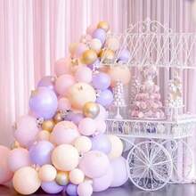 38pcs/10-Inch Lavender Rose Gold Balloons - Metallic Finish Wedding Valentine's Day Decor, Birthday Bachelorette Party Supplies, Mixed Matte/Glossy Balloon Garland Set (Purple & Rose Gold) - View 5