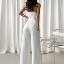 Women's Elegant Commuting Office New Style Luxury Modern Metal Decoration Jumper,Wedding Jumpsuit,Vacation/Business Casual - Celeste - Ver 6