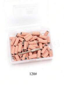 100片迷你粉色砂带，适用于美甲打磨机，小粒度120#、180#、240#砂带，指甲锉，研磨带，适用于亚克力指甲和凝胶美甲，包含升级版3.1mm柄钻头 - 粉色 - 查看 8