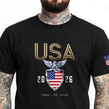 Camiseta de la Copa Mundial de EE. UU. 2026 – Emblema de la Mascota Nacional, Camiseta de Coleccionista - Blanco (solo estilos en blanco y negro) - Ver 8