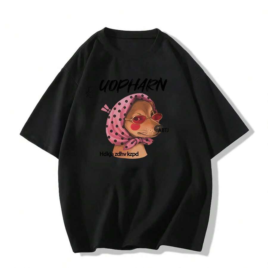 Camiseta gris de algodón para mujer temporada verano 2026, hombro recto con diseño especial, corte amplio estilo americano súper trendy.Tela suave y ligera, estilo versátil para vestir a diario y salir de paseo.Queda padrísima para crear looks casuales con mucho estilo, pieza indispensable en tu clóset juvenil. I04U - Negro - Ver 1