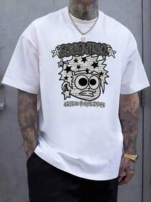 Las últimas camisetas para mujer de 2026Plus Size 1Pcs Cartoon Graphic Print T Shirt Streetwear Men's Graphic Tee Simple 100% Cotton Casual Printed TShirt, Crew Neck Short Sleeve, 220g Cotton TShirt,For Going Out, Gift, Summer, Unisex,playeras de mujer,blusas casuales para dama,Camiseta gráfica de estilo retro-rock,Camiseta gráfica divertida,Prenda masculina de moda,Patrones de anime y dibujos animados - Blanco - Ver 1