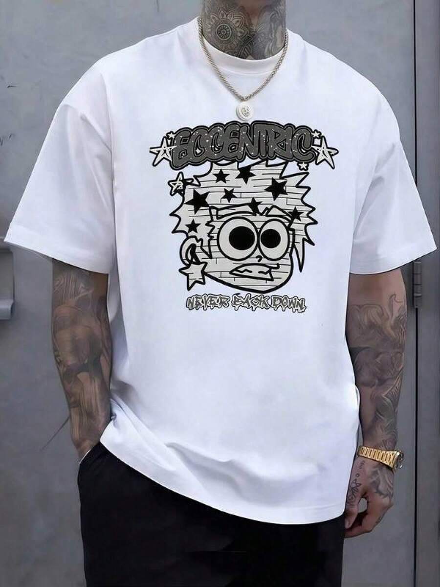 Las últimas camisetas para mujer de 2026Plus Size 1Pcs Cartoon Graphic Print T Shirt Streetwear Men's Graphic Tee Simple 100% Cotton Casual Printed TShirt, Crew Neck Short Sleeve, 220g Cotton TShirt,For Going Out, Gift, Summer, Unisex,playeras de mujer,blusas casuales para dama,Camiseta gráfica de estilo retro-rock,Camiseta gráfica divertida,Prenda masculina de moda,Patrones de anime y dibujos animados - Blanco - Ver 1