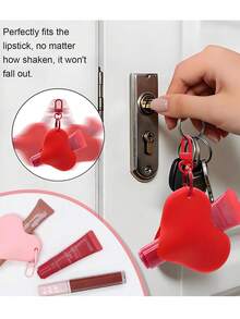 1pc Lipstick Keychain, Portable Lipstick Storage Case, Suitable For 0.35oz And 0.25oz - Multicolor - View 3