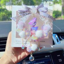 Crystal Rearview Mirror Hanging Accessory, Cute Colorful Deer Charm, Auspicious Car Decor, Rear View Mirror Pendant Ornament, Suitable For Girls - Multiple Styles - View 13