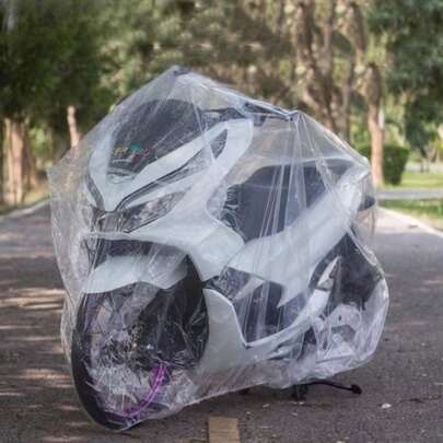 Cubierta desechable para motocicleta, de material transparente, portátil, a prueba de lluvia y nieve, adecuada para varios modelos, fácil de usar