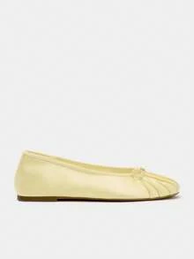 2026 Spring/Summer New Women's Shoes, Bow Decor Ballet Flats - Yellow - View 2