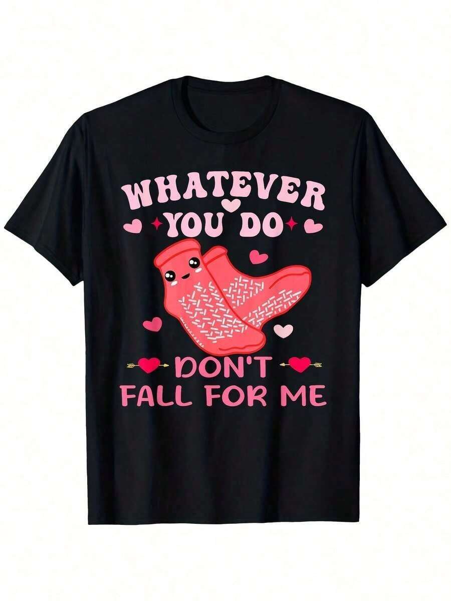Camiseta de Enfermera Valentine: Haga Lo Que Haga, No Se Enamore de Mí, RN PCT CNA, Adecuada para Hombres y Mujeres, Camiseta para Exteriores, 100% Algodón, Tallas S-XXXL, Ropa de Verano - Negro - Ver 1