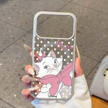 1件裝 壓克力磁吸手機殼 Disney Marie Cat，可愛軟萌少女風動漫卡通，支援無線充電，中性保護殼，適用 iPhone 18 Pro/18 Pro Max/17/17 Pro/17 Pro Max/17/16/15/14/13/12 系列 - 粉色 - 查看 4