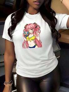 Camiseta de 100% algodón puro con diseño temático de la Copa Mundial y gráficos estilo anime. Transpirable y cómoda, resistente a la decoloración después de múltiples lavados. Imprescindible para animar a tu equipo favorito con estilo. - Negro - Ver 10