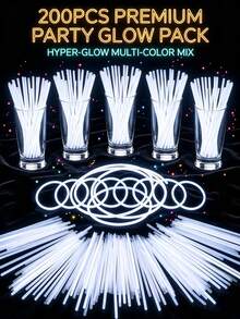 20/50/100/200pcs Multicolor Glow Sticks, Soft High Brightness Long Lasting Glow, Suitable For Teens And Adults, Multiple Colors Available, Ideal For Concerts, Birthday Parties, Weddings, Music Festivals, Corporate Events, Bars/KTV, Classroom Activities, Dance Rehearsals, Outdoor Night Games And Various Gatherings - White - View 2