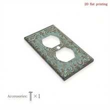 1 pieza Cubierta decorativa de enchufe con patrón floral 2D, placa de interruptor de luz única, económica y fácil de limpiar, adecuada para la decoración del hogar y la oficina, diseño plano 2D - A - Ver 3