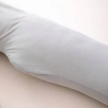奢华天鹅绒J型孕妇睡眠枕，可拆卸枕套，腰部支撑，缓解腹部不适 - 淺灰色 - 查看 6