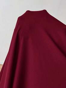 Vestido evasé de unicolor marrón café con cuello cuadrado elegante para mujer, primavera/verano - Burdeos - Ver 10