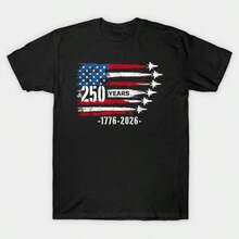 250th-Anniversary T-Shirt,Summer Tops,Mens Clothes - 黑色 - 查看 1