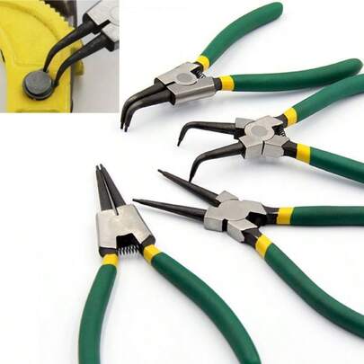 Bộ 4 kìm đa năng tháo lắp vòng bi trong và ngoài, thiết kế lò xo bên trong, tay cầm thoải mái và đầu kìm tiêu chuẩn. Thích hợp cho ngành ô tô, các dự án DIY, công việc cơ khí, dụng cụ sở thích, kìm chính xác, dụng cụ nhỏ gọn, dụng cụ chất lượng cao, kìm chắc chắn, dụng cụ cầm tay, dụng cụ tháo lắp vòng bi, dụng cụ xưởng, kỹ thuật viên sửa chữa ô tô.