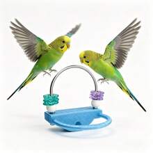 Bird Chewing Toy With Perch, Parrot Interactive Toy, Relieve Boredom, Durable Bird Cage Toy, Flower Design, Suitable For Small Birds And Parrots - A+B - View 4