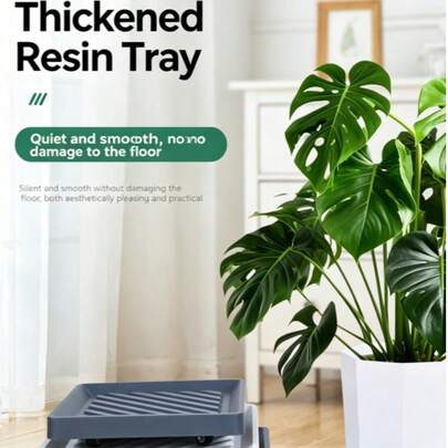 Premium Square Breathable Plant Caddy With Hidden Casters, Heavy Duty Movable Flower Pot Tray For Home Use