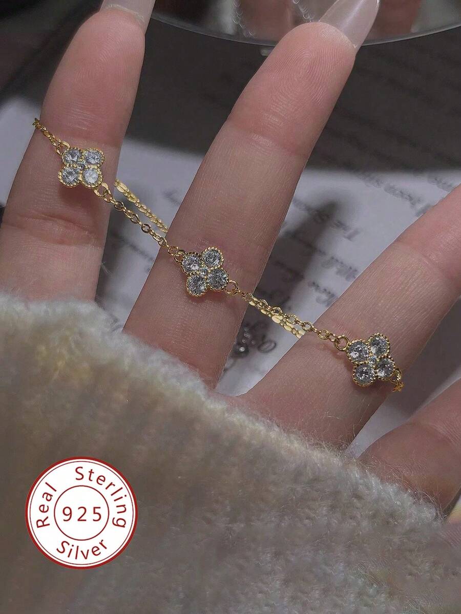 1 chiếc vòng tay 5 bông hoa thời trang dành cho nữ, món quà bất ngờ cho Ngày Valentine, Sinh nhật, Ngày của Mẹ, bạn gái, con gái. - Vòng tay năm bông hoa - Xem 1