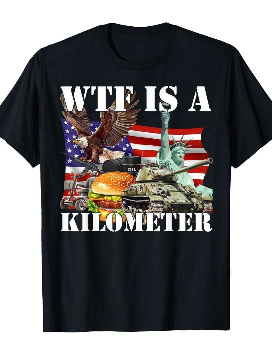 What Is A Kilometer?A Humorous Crew Neck T-Shirt Featuring A  Design, Perfect For Casual And Comfy Travel Attire For Fashion Lovers, Suitable For Summer, Spring, Autumn, And Everyday Use - Nhiều màu - Xem 1
