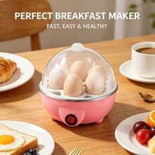 Single-Layer Egg Cooker With Round Lid And Measuring Cup. Adjust Water To Make Soft Or Hard-Boiled Eggs, Also Steams Egg Custard, Corn And Breakfast Food. Compact And Space-Saving, Ideal For Dorms, Offices And RV Use. - US A Type Plug(110-127V) - View 8