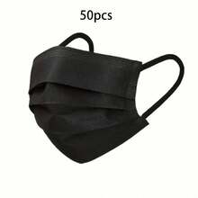 50 piezas Mascarillas desechables negras, protectoras de 3 capas, transpirables y cómodas con lazos elásticos para las orejas, adecuadas para uso doméstico y de oficina, proporcionan protección instantánea para usted y su familia. Artículos esenciales de protección solar en verano - Multicolor - Ver 12