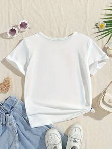 Round Neck For Casual Wear. Soft Cotton, Casual Everyday Wear, Lightweight And Breathable Fabric, Cute, Perfect For Vacation, "Money Woman" Blouses, "Woman's T-Shirts". - 白色 - 查看 2