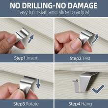 10pcs Stainless Steel No-Drill Damage-Free Side Clip Hanging Hooks, Suitable For Outdoor Hanging, Patio Decor, Front Porch Decor, Wreath Decor - Multicolor - View 4