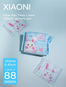 XIAONI 163mm Toallas sanitarias ultra delgadas para uso diario de mujeres, almohadillas sanitarias mini sin fragancia y amigables con la piel, suaves y transpirables, empacadas individualmente en paquetes pequeños, forros sanitarios cómodos y ajustados, 22/44/88 piezas - Ver 12