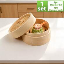 Single/Double Layer Bamboo Steamer Basket, Diameter 4.5"/5"/6"/7", Suitable For Pots And Pans, Simple And Easy-To-Use Steamer, Ideal For Steaming Dumplings/Vegetables, Healthy Oil-Free Cookware, Home Cooking Snacks, Light Meals, Single-Serving Cooked Food, Suitable For Single-Person Household Kitchen - View 16
