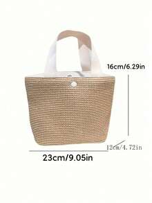 Túi đi biển hình lưỡi liềm đan thủ công bằng mây, túi đeo chéo/vai rỗng cỡ lớn dành cho nữ mùa hè, túi đi biển hình lưỡi liềm đan thủ công bằng mây, túi xách tay cỡ lớn đan thủ công dành cho nữ mùa hè. - Kaki nhạt - Xem 5