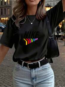 Dam-T-shirts - Svart - Visa 6