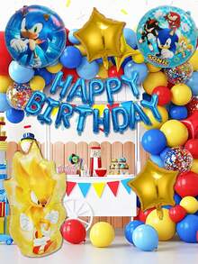 Sega Themed Complete Birthday Balloon Kit, Featuring All-In-One Decor Set For Themed Celebrations.This Comprehensive Balloon Kit Is Everything You Need To Build A Vibrant, Fully Coordinated -Themed Birthday Display. Adding Sparkle And Dimension To Your Decor. - Balloon - View 11