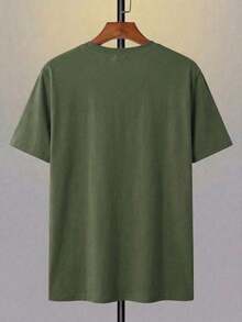 Camiseta de manga corta estival para hombres con estampado casual, con diseño de BOSTON, cómoda y suave, transpirable y absorbe la humedad.Envío exprés desde almacén local. - Verde militar - Ver 5