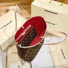 Premium  Brand Shopping Bag Presbyopia Commuter Versatile Portable Tote Bag European Light Luxury Bag Fashionable And Simple Shoulder Armpit Bag Large Capacity Portable Women's Bag - 老花黃 - 查看 4