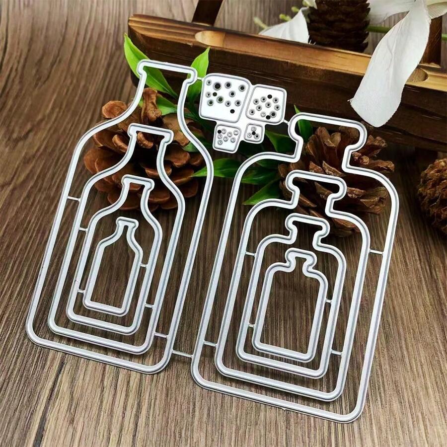 Summer Bottle Shaped Cutting Die Card Making Summer Soda Cutting Die DIY Handmade Scrapbook Journal Embossing Decorative Paper Art Decoration - Silver-white - View 1