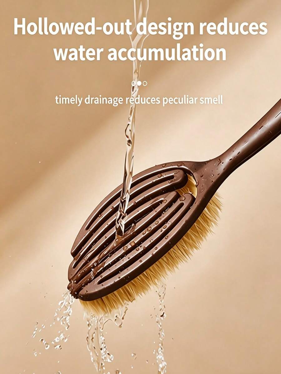 2pcs/Set, 1 Exfoliating Brush + 1 Hook, With Soft And Hard Bristles, Double-Sided Long Handle Bath Brush, Back Scrubbing Brush, Bath Or Dry Body Exfoliation, Soft Bristle Exfoliating Brush, Bristle Brush, Exfoliating Brush - Multicolor - View 1