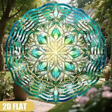 Cosmic Crystal Chime, Gold Geometric Pattern, Luxury Sci-Fi Art Home Decor Gift - Perfect For Garden, Patio, Balcony Outdoor Decoration, Mysterious Starry Atmosphere, 360° Rotating Hook, Dynamic Visual Effect (Pendant Not Included), Random Style - A - View 2