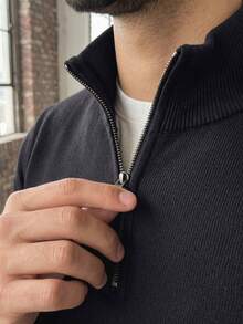 Cacharrel Zip Polo Neck Long Sleeve ITALIAN Classic - Negro - Ver 11