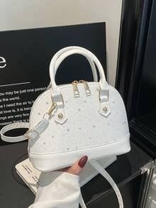 Bolso de mano vintage con conchas, bolso de hombro perfecto y encantador para mujer - Blanco - Ver 6