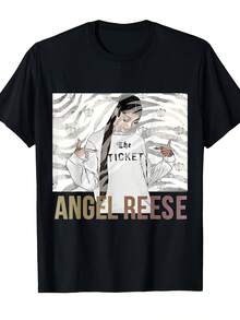 Camiseta unisex con estampado de alas de ángel, suave y lavable a máquina, esencial para la moda casual en todas las estaciones, estampado de alta calidad, regalo perfecto para entusiastas del estilo urbano, fans y amigos.ropa de calor mujer maija maija mujer luargla deeka ontre mujer premium ontre  mujer blusa casual mujer blusas casuales para dama - Negro - Ver 6