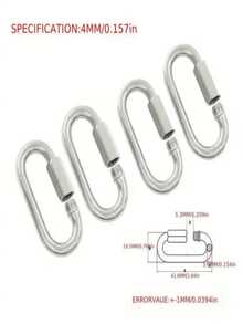 Heavy Duty Iron Quick Link Chain Connector, Screw Lock Safety Ring For Hammock, Swing Set, Dog Leash & Outdoor Camping - A - View 8