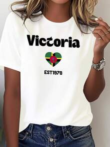 Dominica Victoria Camisetara Mujer 100% Aodón - Blusa Casual de Manga Corta y Cuello Redondo con Estilo Minimalista y Elegante, Ropa Cómodara Todas las Estaciones, Top Básico Lavable a Máquina - Blanco - Ver 2