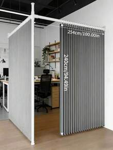 Household Foldable Door Curtain, No-Drill Installation, Privacy Dust-Proof Partition Curtain, Suitable For Bedroom, Kitchen And Bathroom. Thickened Blackout Wind-Proof, Simple Fabric Design, Suitable For All Seasons. - ML - View 14