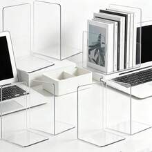Adjustable Acrylic Book Stand, Transparent Multifunctional Bookshelf Suitable For Birthday Party, Event Decor And Gifts, Durable Acrylic - 2pcs - View 4