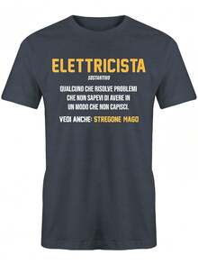 Camiseta de manga corta para hombre con divertido proverbio italiano, camiseta de verano. - Negro - Ver 7