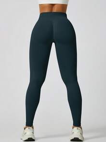 NcmRyu 1 chiếc quần legging thể thao nữ không đường may, cạp cao, nâng mông. - màu xanh siêu biển - Xem 6