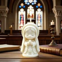 1pc Prayer Angel Mold, Multipurpose Reusable And Easy Demold | Candle Making Mold, Suitable For Epoxy Resin And Clay Crafts As Baptism Gifts - White - View 4