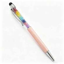 Customizable Text LOGO Personalized Name Large Capacity Vertical Pencil Case, Rainbow & Black Touchscreen Ballpoint Pen, Smartphone & Tablet Capacitive Stylus Pen, Vertical Large Capacity Design, Durable Canvas Material, Multiple Fresh Colors Available, Suitable For Students, College Students, Office Workers, Stationery Lovers, Classroom Learning, Office Desk Storage, Exam Preparation, Back To School Gift - Multicolor - View 16