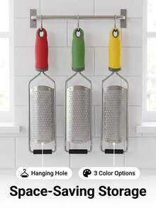 Mini Scraper: Fine-Mesh Stainless Steel Sharp Blades, Suitable For Peeling Citrus Fruits, Cheese, Chocolate, Ginger And Other Ingredients. Comes With Storage And Hanging Holes. Bottom Has Anti-Slip Blocks For Stable Operation. - Multicolor - View 4
